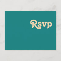 Modern Retro | Teal Wedding RSVP Postcard