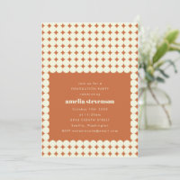 Modern Retro Terracotta Dots Graduation Party