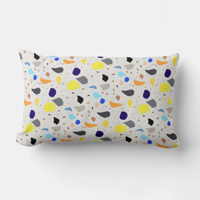 Modern Retro Terrazzo Colourful Pattern Lumbar Cushion (Front)