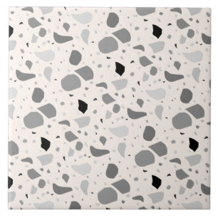 Modern Retro Terrazzo Monochrome Pattern Ceramic Tile
