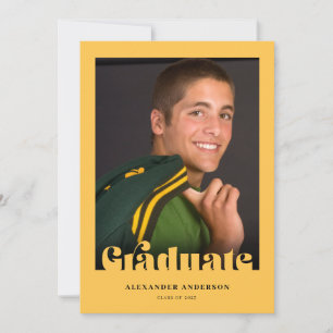 Modern Retro Typography Photo Graduation Invitation