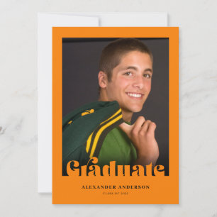 Modern Retro Typography Photo Graduation Invitation