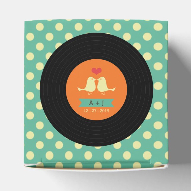 Modern Retro Vinyl Record Wedding Favour Box (Top)