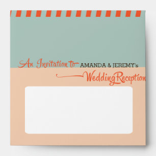 Modern Retro Vinyl Record Wedding Reception Envelope