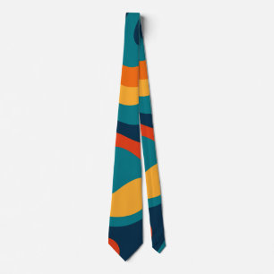 Modern Retro Wavy Abstract Pattern Tie
