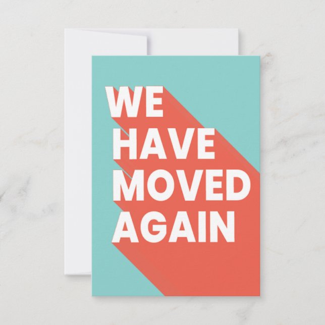 Modern Retro We Have Moved Again Bold Typography Announcement (Front)