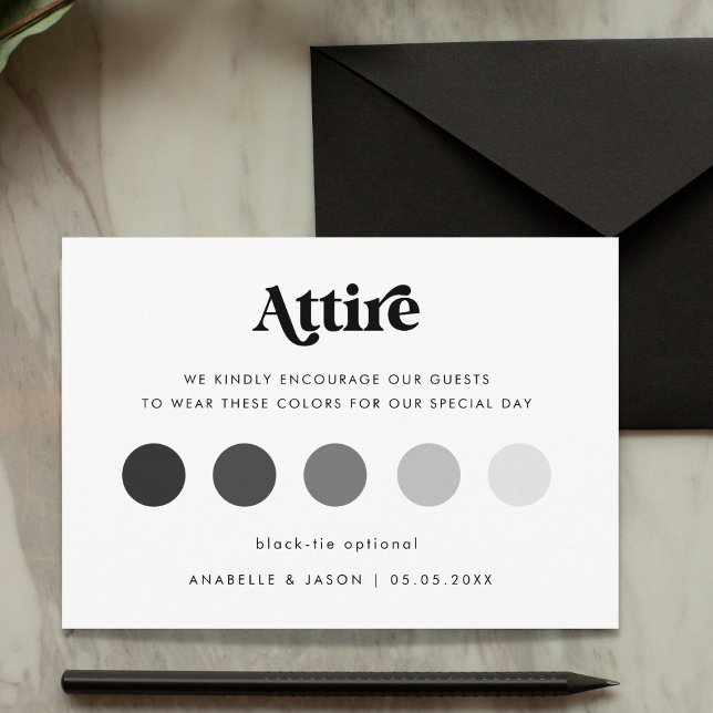 Modern Retro Wedding Attire Guest Dress Code Card  (Creator Uploaded)
