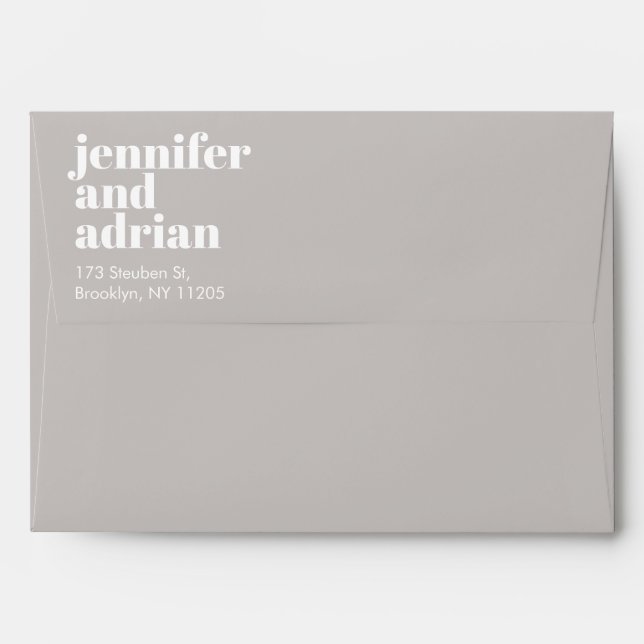 Modern Retro Wedding envelope (Back (Top Flap))