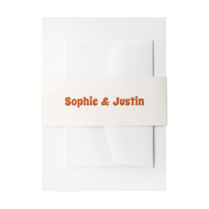 Modern Retro Wedding Invitation Belly Band