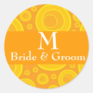 Modern Retro Wedding Monogram Designer stickers