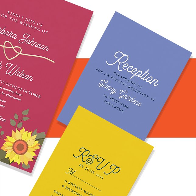 Modern Retro Wedding Reception Enclosure Card (Creator Uploaded)