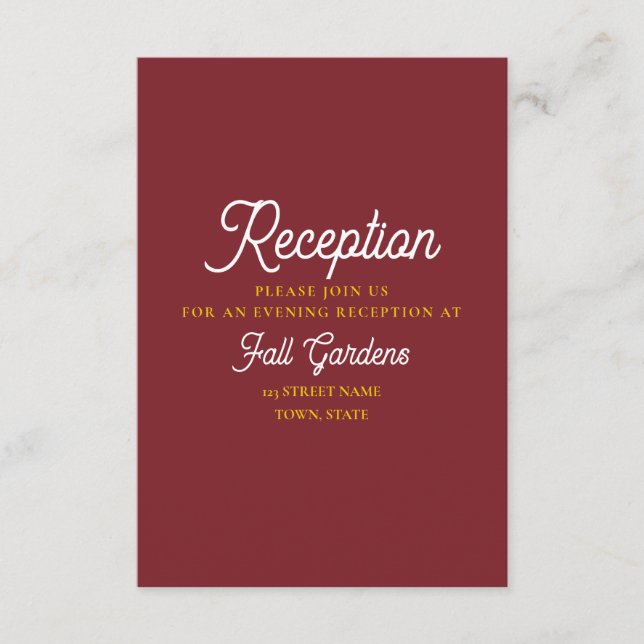 Modern Retro Wedding Reception Enclosure Card (Front)