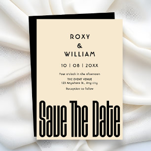 Modern Retro wedding Save The Date