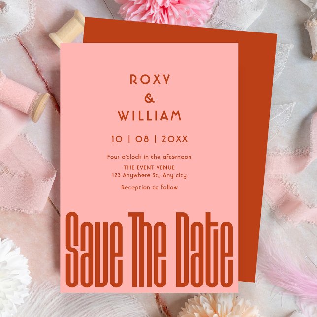 Modern Retro wedding  Save The Date (Creator Uploaded)