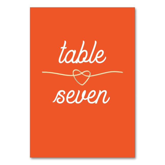 Modern Retro Wedding Table Number (Front)
