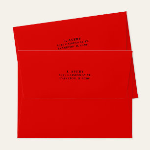 Modern Return Address Bold Red Envelope