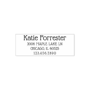 Modern Return Address Custom Text 4 Lines Phone Self-inking Stamp