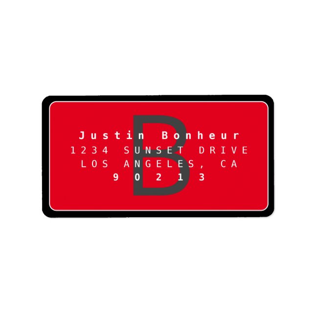 Modern Return Address Label (Front)