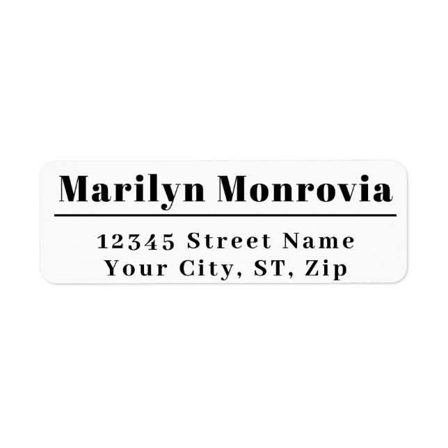 Modern  Return Address Label (Front)