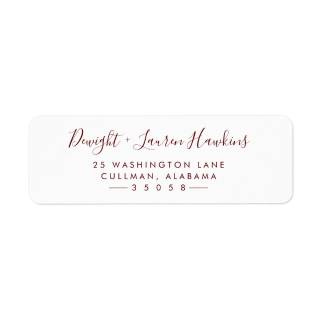 Modern Return Address Label (Front)