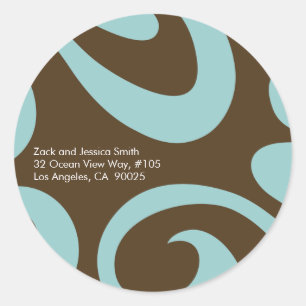 Modern Return Address Label - Brown & Blue