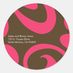 Modern Return Address Label - Brown & Pink