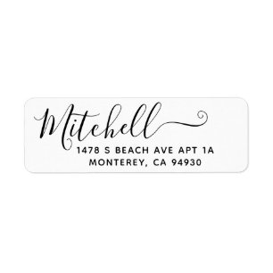 Modern Return Address Label Wedding Family Label