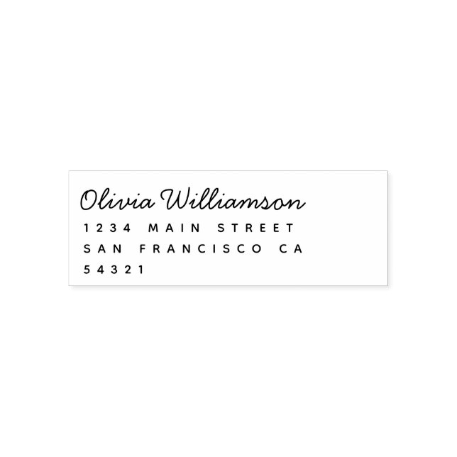 Modern Return Address Minimal Simple Script   Self-inking Stamp (Design)