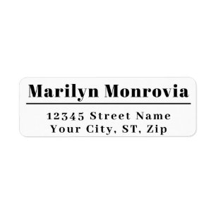 Modern  Return Address Return Address Label