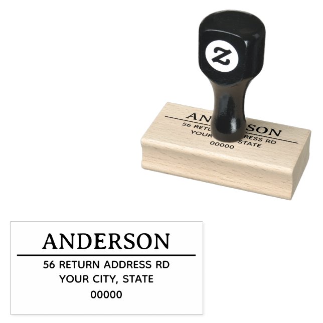 Modern return address  rubber stamp (Stamped)