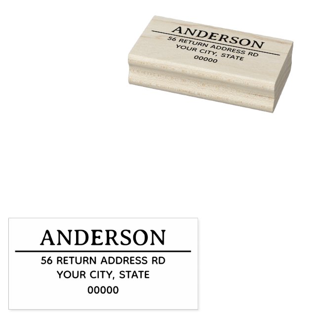 Modern return address  rubber stamp (Stamped)