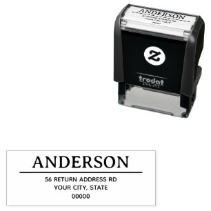 Modern return address self-inking stamp