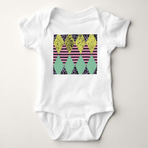 Modern Rhombus: Abstract Seamless Style. Baby Bodysuit