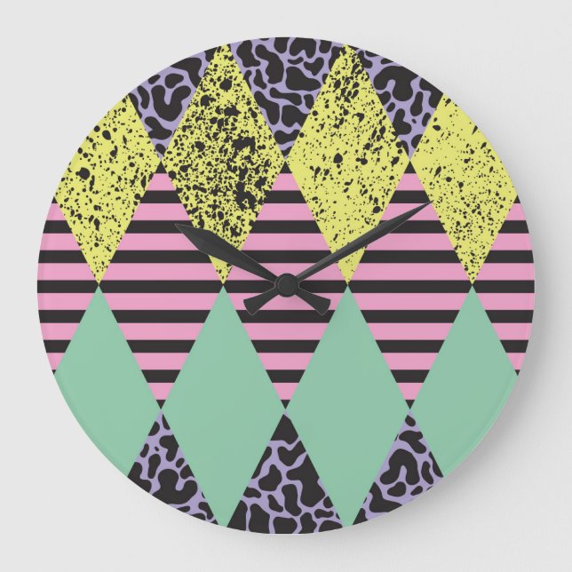 Modern Rhombus: Abstract Seamless Style. Large Clock (Front)