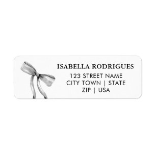 Modern Ribbon Bow Return Address Label