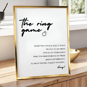 Modern Ring Game Bridal Shower Game Sign