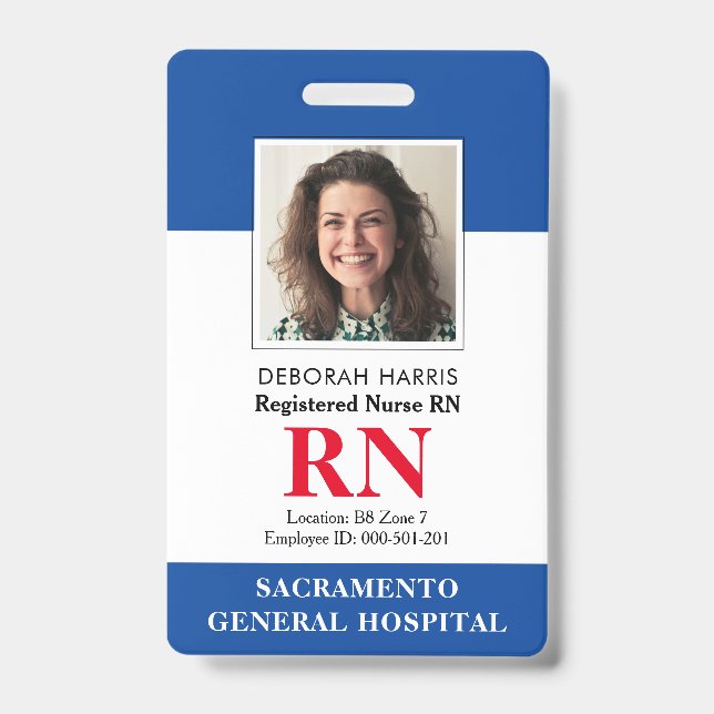 Modern RN Nurse ID Badge (Front)