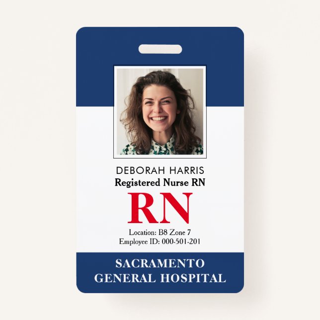 Modern RN Nurse ID Badge (Front)