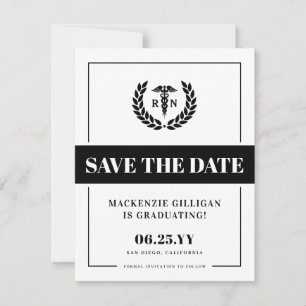 Modern RN Nursing School Graduation  Save The Date