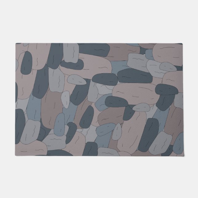 Modern Rock wall summer beach pattern Doormat (Front)