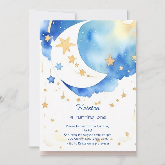 Modern Rocket Space Birthday  Invitation (Front)