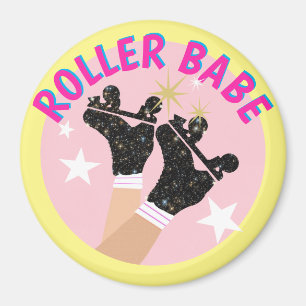 Modern Roller Babe Skater Derby Skating Gift      Magnet