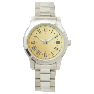 Modern Roman Numbers Silver Teal Men's Watch