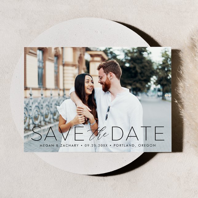 Modern Romance Black Text Overlay Photo Save The Date (Creator Uploaded)