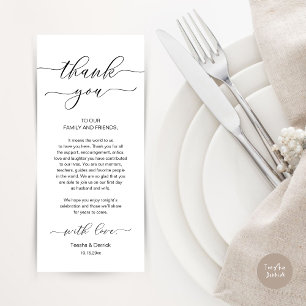 Modern Romance Dinner Place Setting Thank You Card