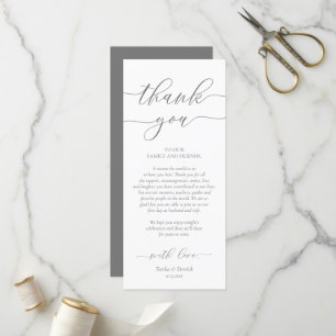 Modern Romance Dinner Place Setting Thank You Card