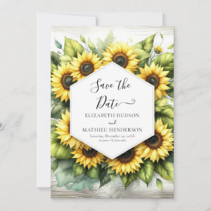Modern Romance Sunflower Wedding Save The Date