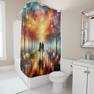 Modern Romance with Vibrant Colours Shower Curtain