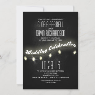 modern romantic black chalkboard wedding invites