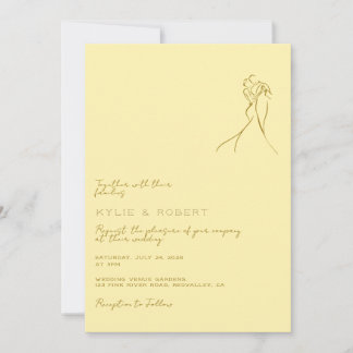 Modern Romantic Butter Yellow Wedding Invitation